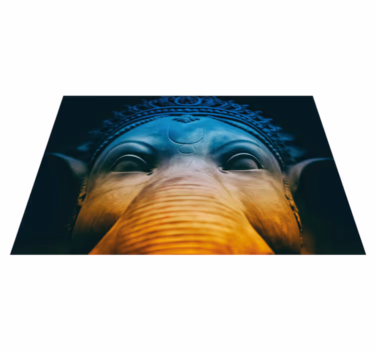 Etherische olifantengezichten etnisch vinyl tapijt - TenStickers