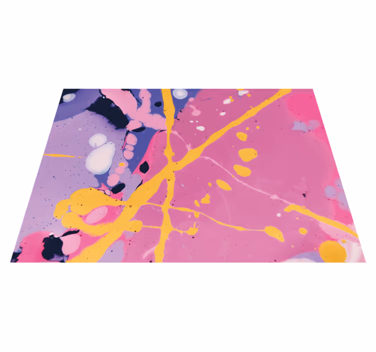 Kleurrijke abstracte spatten vinyl tapijt met textuur - TenStickers