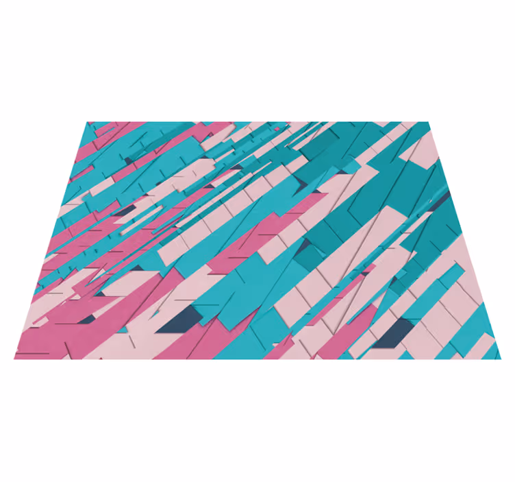 Abstract hoekig patroon vinyl tapijt geometrisch - TenStickers