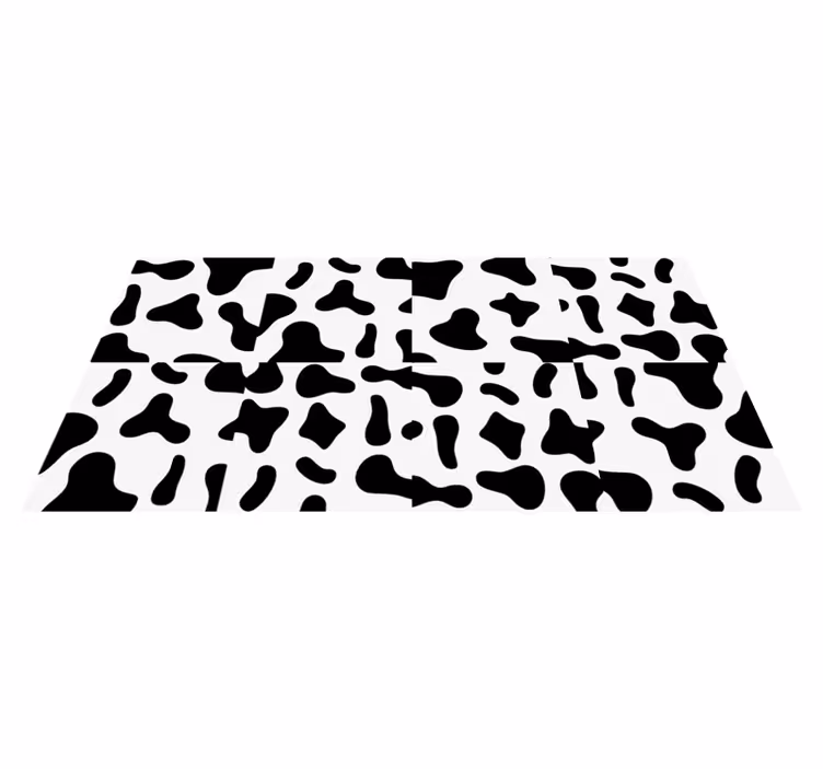 Zwart-witte koe vinyl tapijt dierenprint - TenStickers