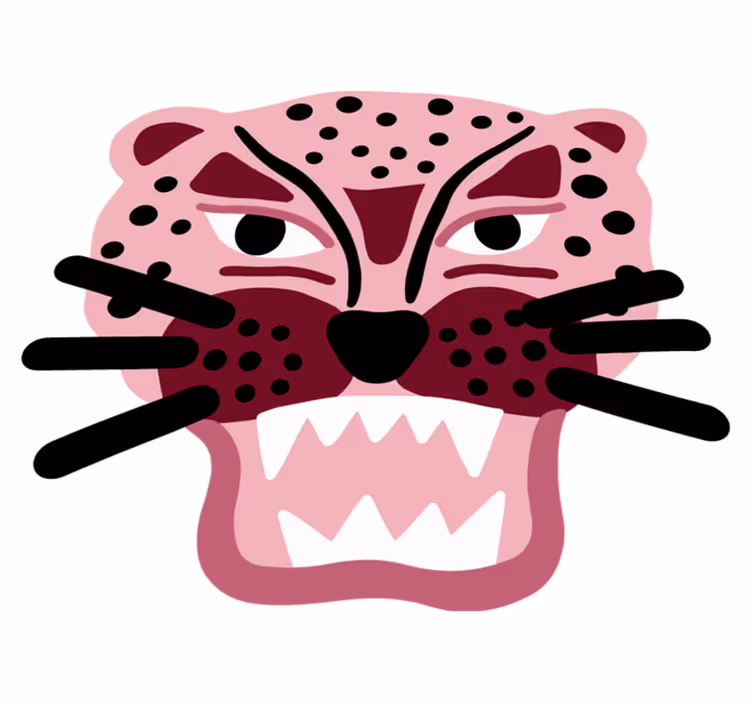 Woeste luipaardkop vinyl tapijt voor meer kinderen - TenStickers