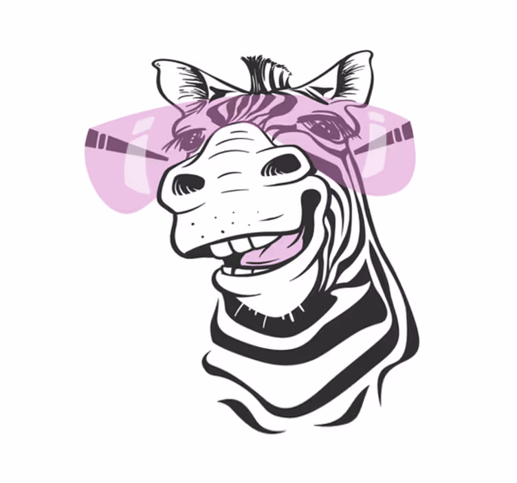 Lachend zebragezicht dieren vinyl tapijt - TenStickers