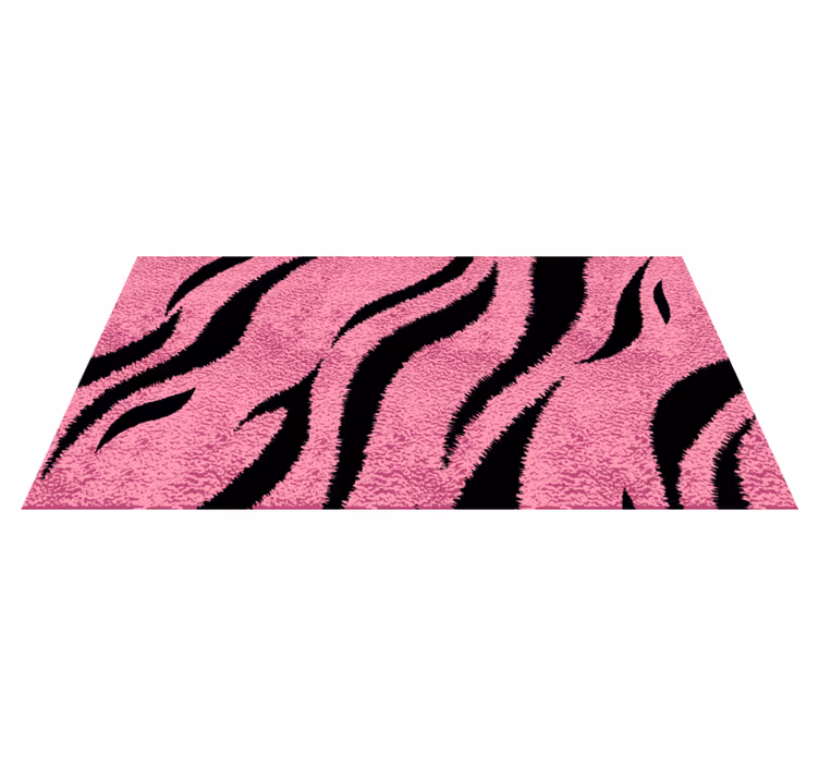 Vinyl vloerkleed met dierenprint Roze tijgerhuid - TenStickers