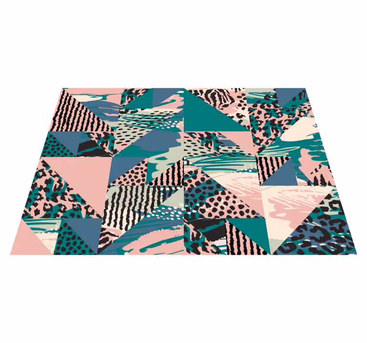 Geometrische gelaagde abstracties vinyl tapijt met textuur - TenStickers