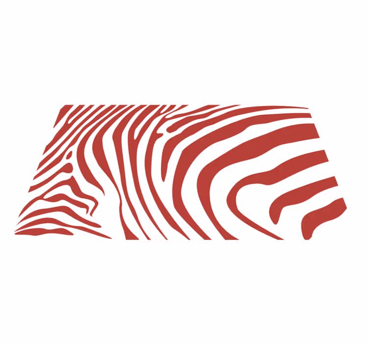 Opvallende rode golven vinyl tapijt dierenprint - TenStickers