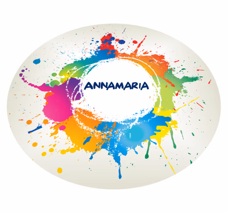 Spatten met naam vinyl tapijt tiener - TenStickers