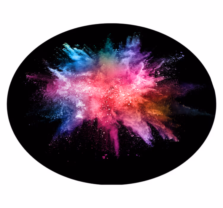 Kleurrijke abstracte explosie vinyl tapijt slaapkamer - TenStickers