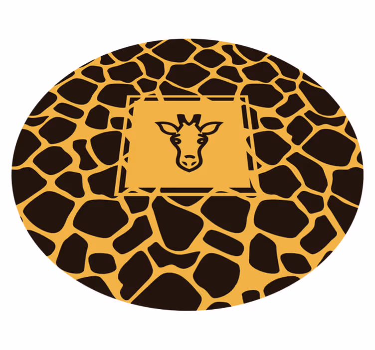 Giraffenpatroon rond vinyl tapijt dierenprint - TenStickers
