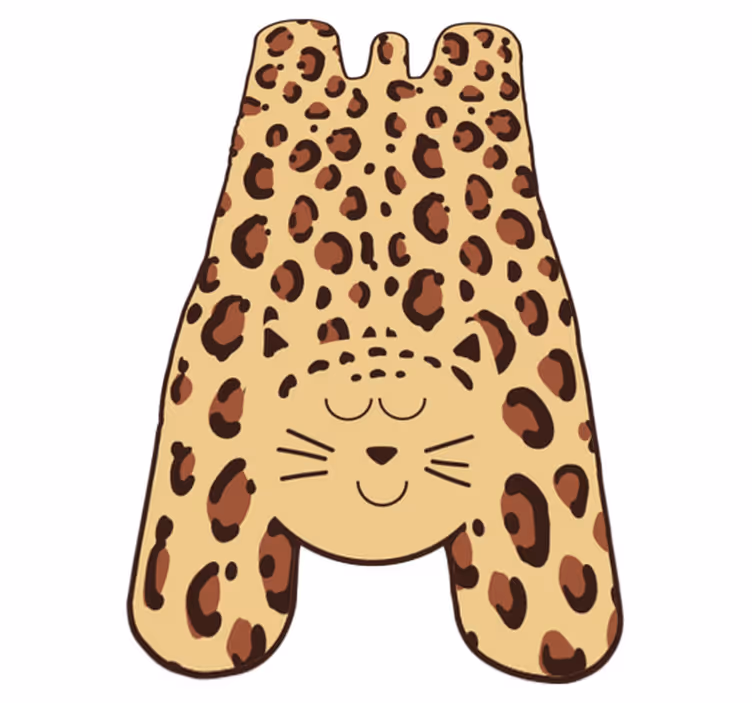Blije luipaard vinyl tapijt dierenprint - TenStickers