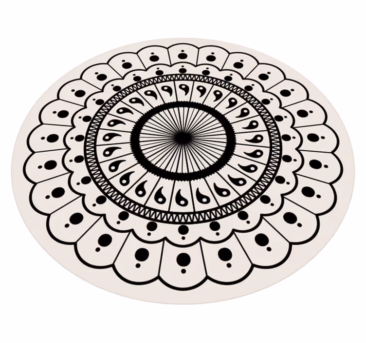 Ingewikkeld cirkelvormig element vinyl tapijt mandala - TenStickers