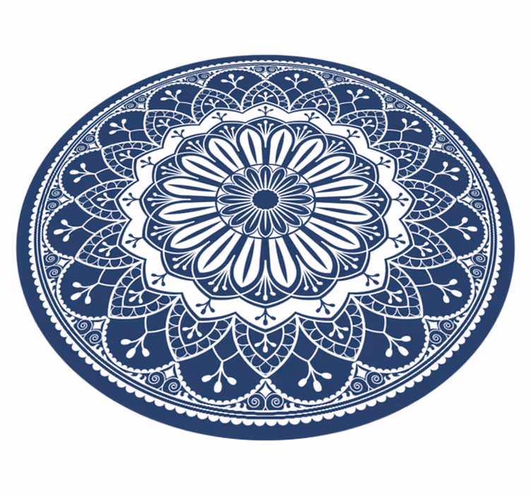Marine botanische compositie vinyl tapijt mandala - TenStickers