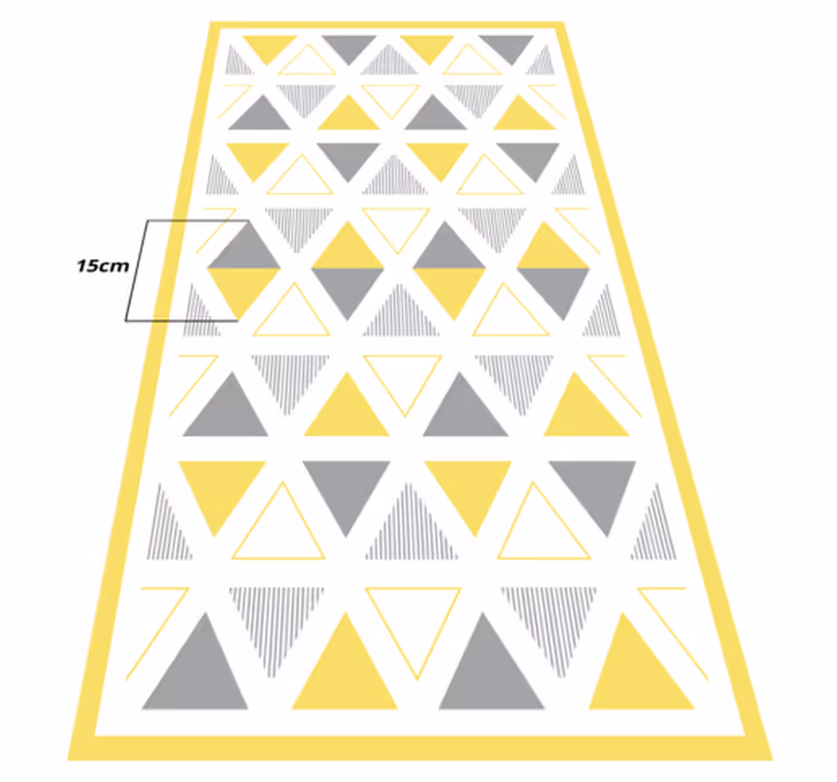 Geel driehoekpatroon vinyl tapijt geometrisch - TenStickers