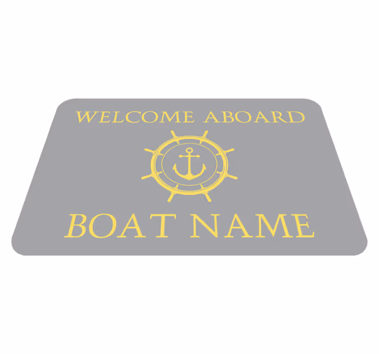 Nautisch welkom vinyl tapijt met naam - TenStickers