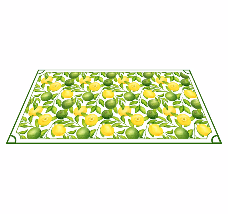 Citrusbladpatroon vinyl vloerkleed keuken - TenStickers