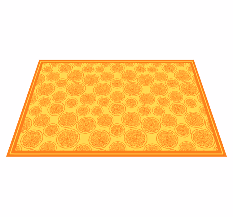 Vinyl tapijt bloemen en planten citrus schijf idee - TenStickers
