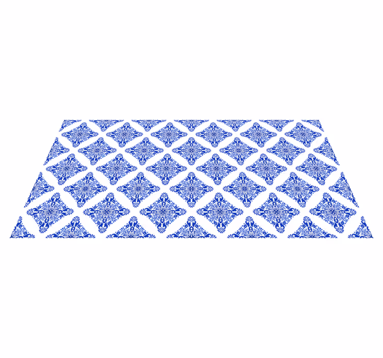 Patroonblauw vinyl tapijt tegels - TenStickers