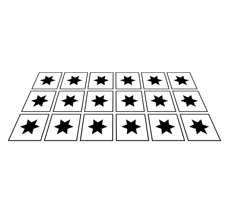 Zwart-wit motief vinyl tapijt sterren - TenStickers