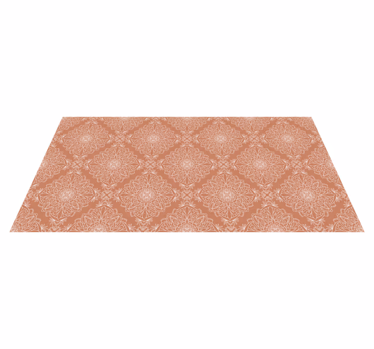 Oranje tegelmotief vinyl tapijt mandala - TenStickers