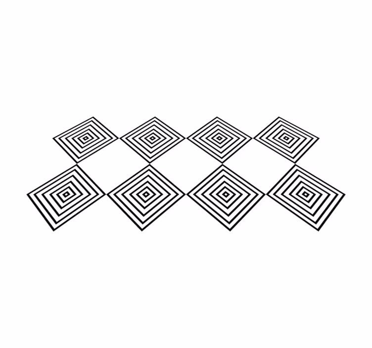 Concentrische vierkanten vinyl tapijt geometrisch - TenStickers