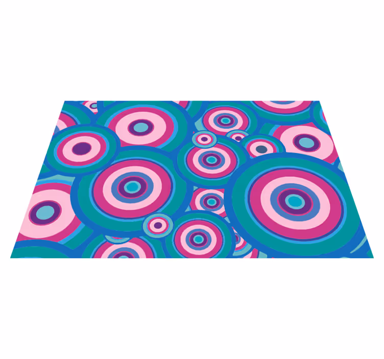 Kleurrijke cirkelvormige motieven vinyl tapijt geometrisch - TenStickers
