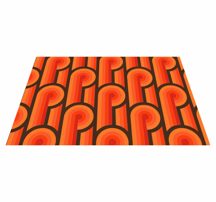 Vinyl vloerkleed oranje knoop uit de jaren 70 - TenStickers