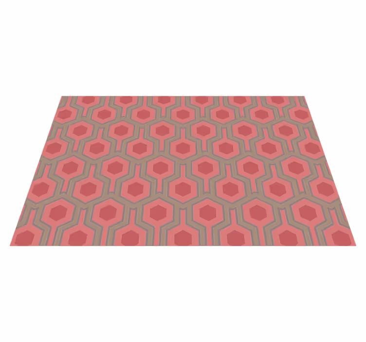 Jaren 70 vinyl vloerkleed 70s roze zeshoeken - TenStickers