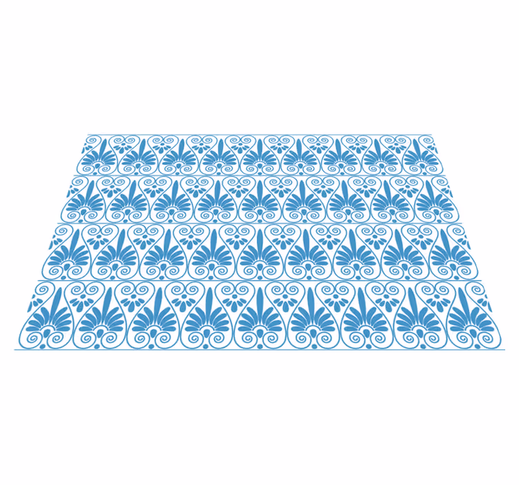 Verfijnd blauw motief vinyl tapijt tegels - TenStickers