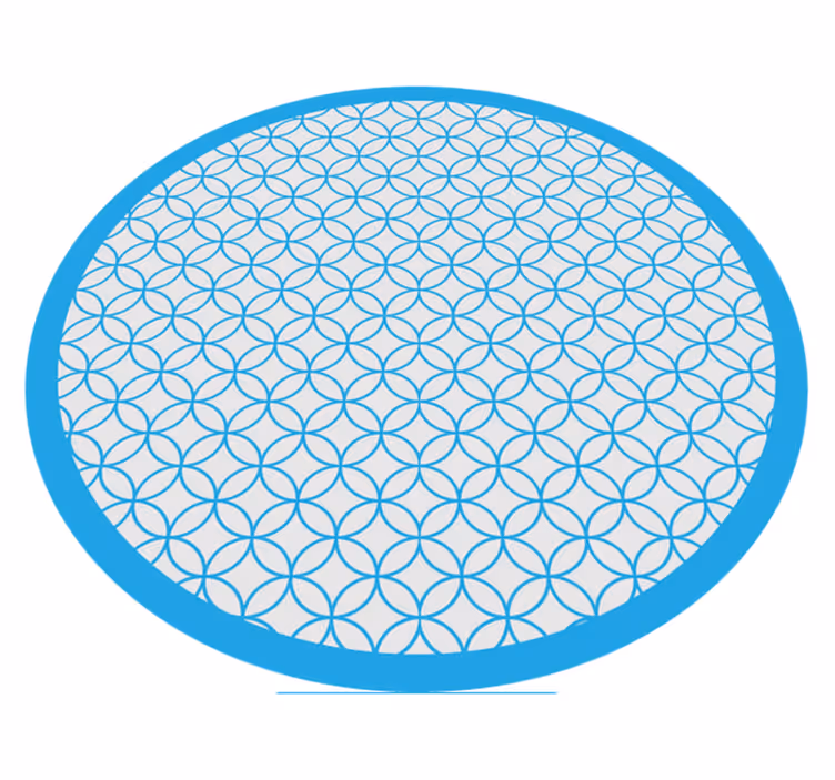 Cirkelvormig blauw elegant patroon vinyl tapijt geometrisch - TenStickers