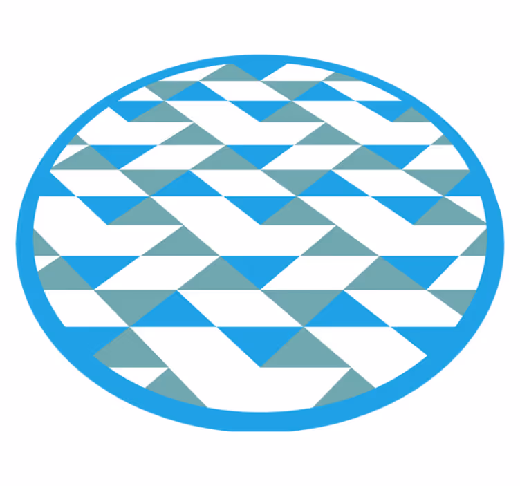 Blauwe en groene elementen vinyl tapijt geometrisch - TenStickers