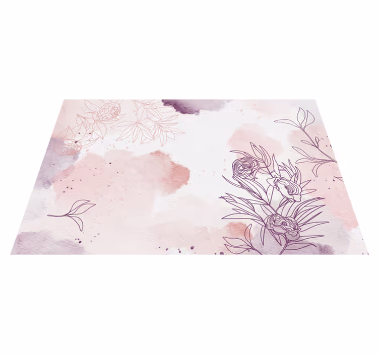 Zacht bloesemaccent vinyl tapijt bloemen en planten - TenStickers