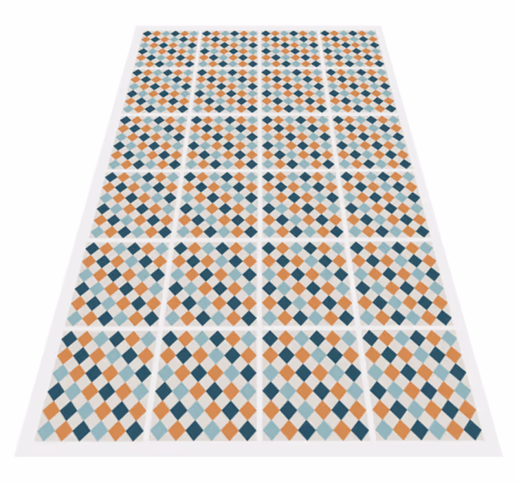 Abstracte geometrische tegels vinyl tapijt badkamer - TenStickers