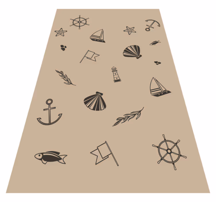 Nautische iconen vinyl tapijt voor meer kinderen - TenStickers