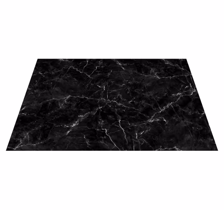 Zwart marmeren vinyl vloerkleed keuken - TenStickers
