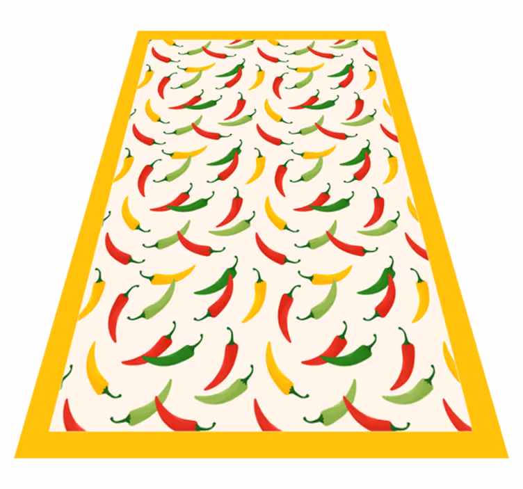 Chili peper motief vinyl vloerkleed keuken - TenStickers