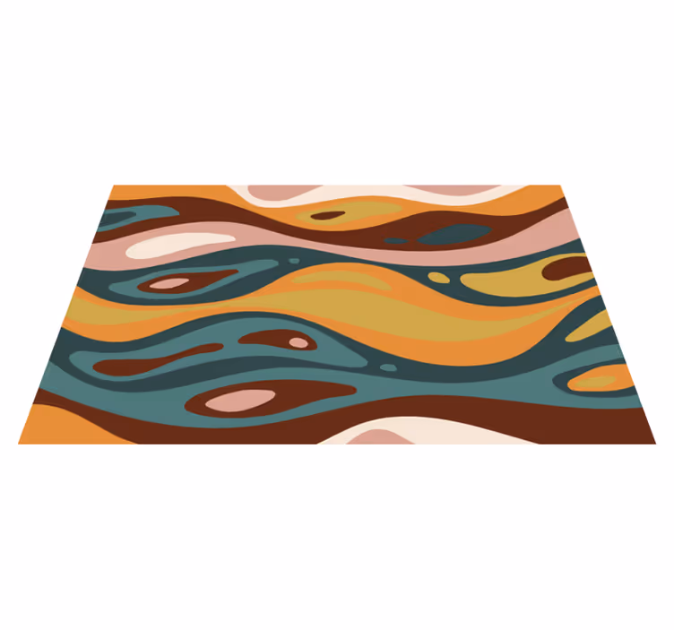 Golvende aardkleuren vinyl tapijt minimalistisch - TenStickers