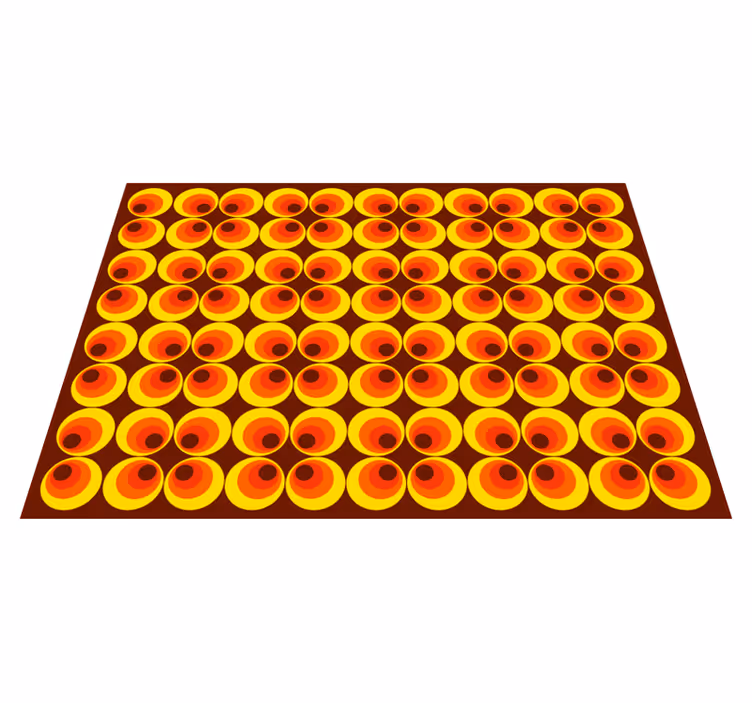 Jaren 70 pop oranje cirkels vintage vloerkleed - TenStickers