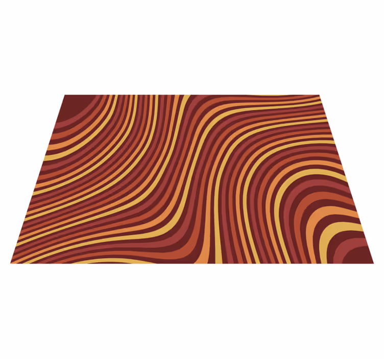 Golvende retro kleurenstroom vinyl tapijt antiek - TenStickers