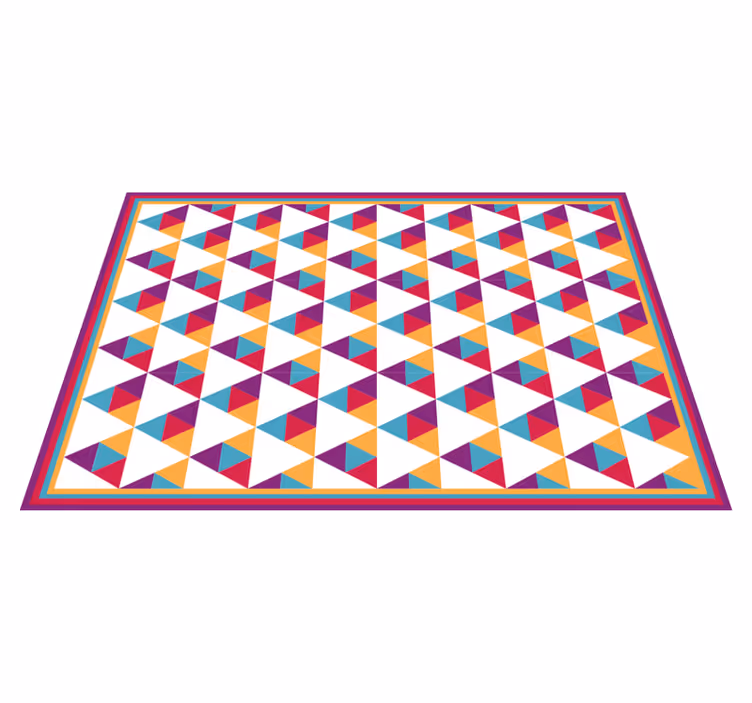 Levendig driehoekig motief vinyl tapijt geometrisch - TenStickers