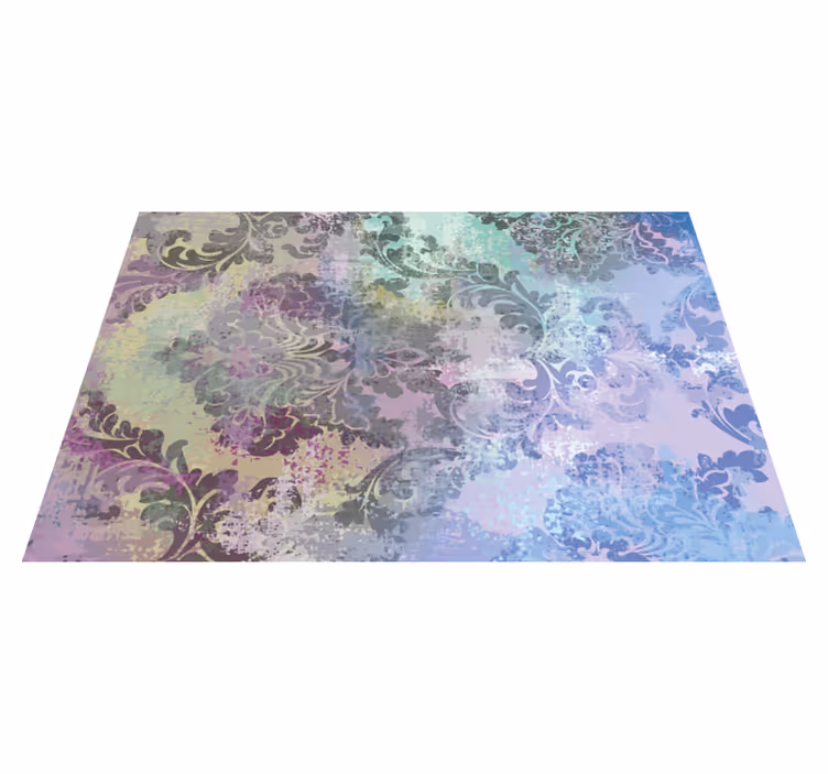 Bohemien artistiek ontwerp vinyl tapijt bloemen en planten - TenStickers