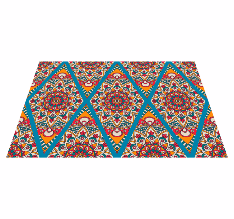 Vinyl tapijt mandala levendig kleurrijk concept - TenStickers