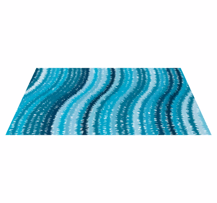 Golvende aqua vinyl tapijt andere textuur - TenStickers