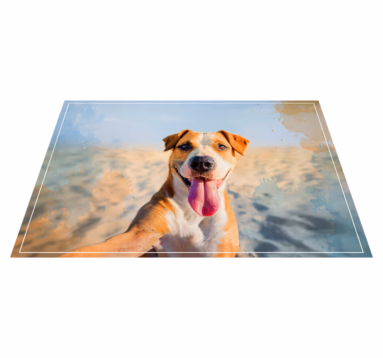 Lachend hondenportret dieren vinyl tapijt - TenStickers