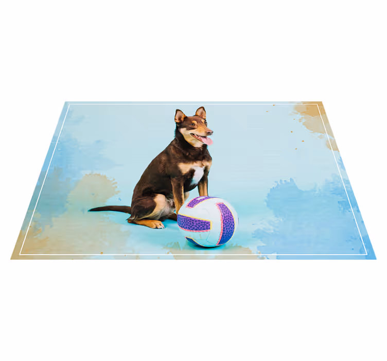 Speelse hondenvriend dieren vinyl tapijt - TenStickers