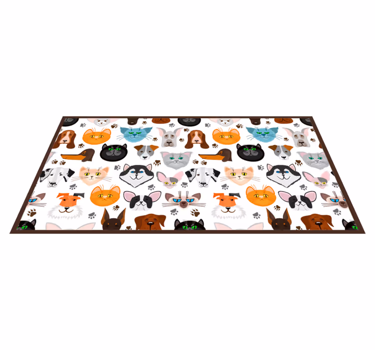 Charmante gezichten van wezens dieren vinyl tapijt - TenStickers