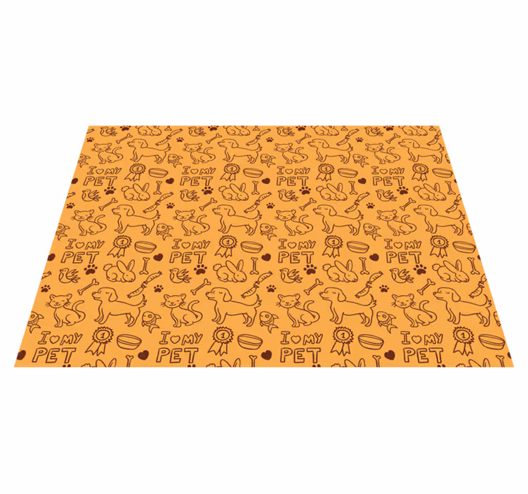 Patroon voor huisdierliefde dieren vinyl tapijt - TenStickers