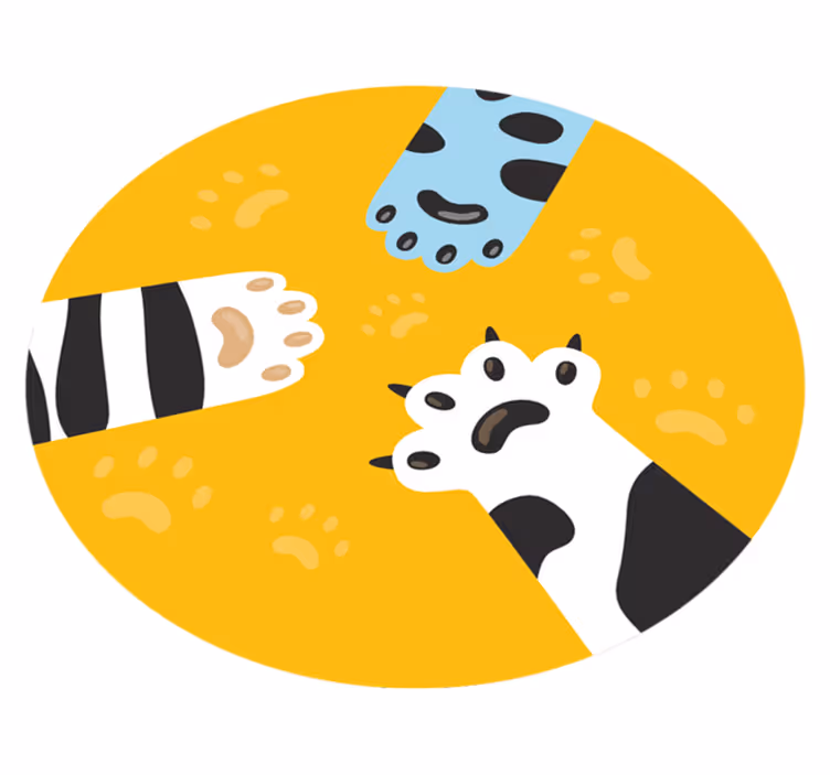 Pootafdrukken van katten dieren vinyl tapijt - TenStickers