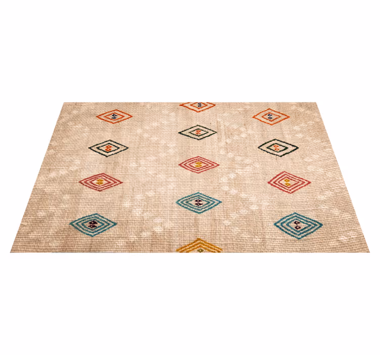 Levendig diamantmotief vinyl tapijt tegels - TenStickers