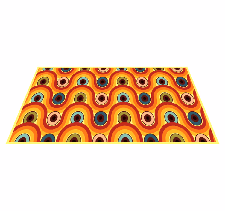 Kleurrijk golvend motief vinyl tapijt antiek - TenStickers