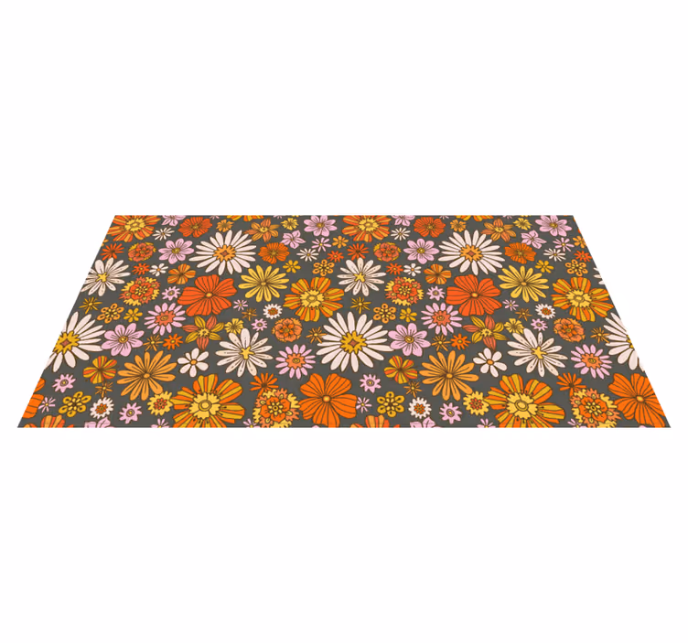 Geanimeerde set vinyl tapijt bloemen en planten - TenStickers