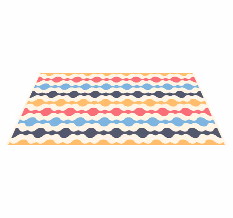 Vinyl tapijt geometrisch 70's golven - TenStickers